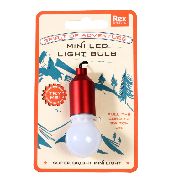 Mini Light Bulb Keyring Red