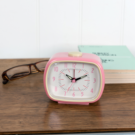 Retro Alarm Clock - Pink display