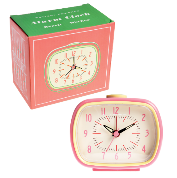 Retro Alarm Clock - Pink with box