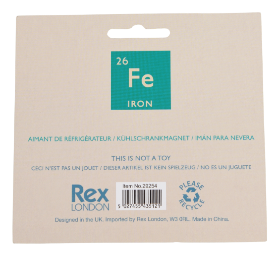 Fridge Magnet - Periodic Table packaging back