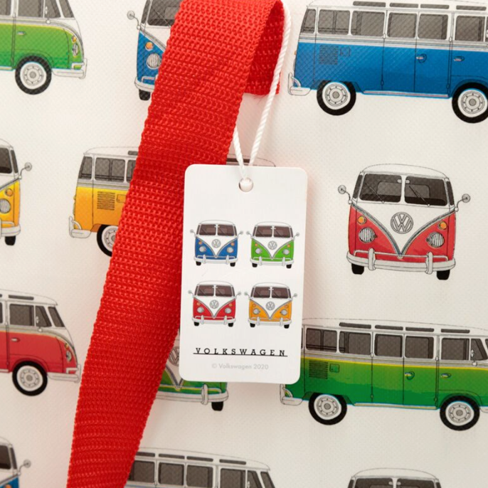 Volkswagen VW T1 Camper Bus Zip Up Laundry Storage Bag lable