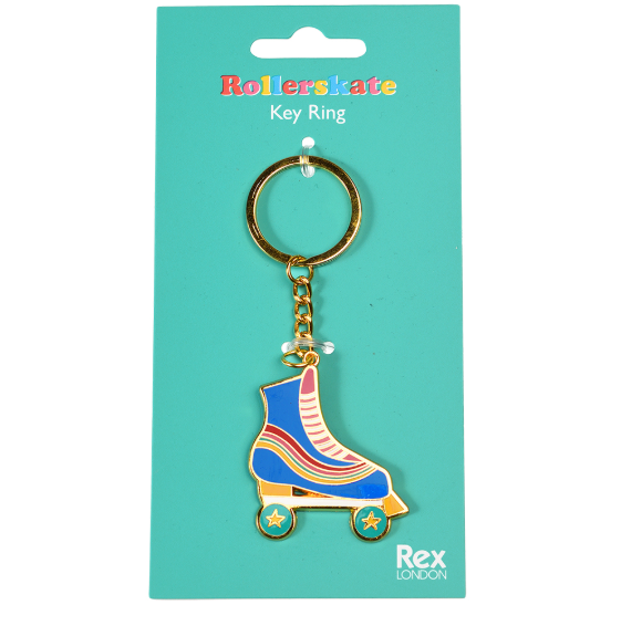 Retro Roller Skate Keyring packaging