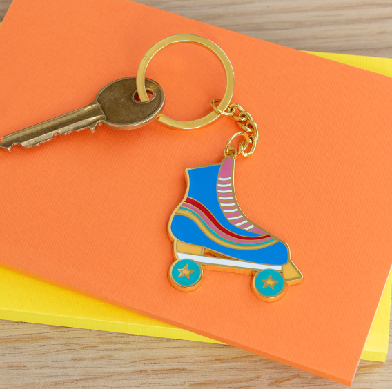 Retro Roller Skate Keyring display