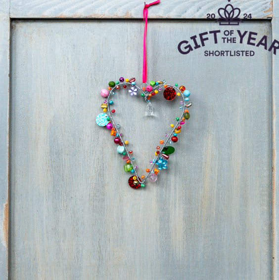 Handmade Beaded Heart Decoration