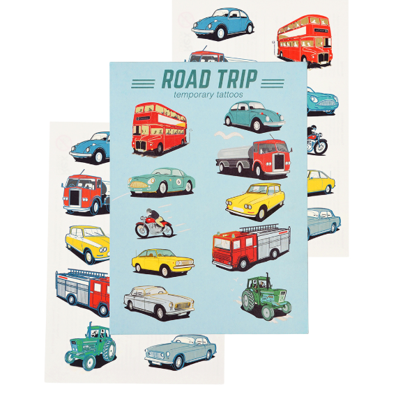 Vintage Transport Temporary Tattoos road trip