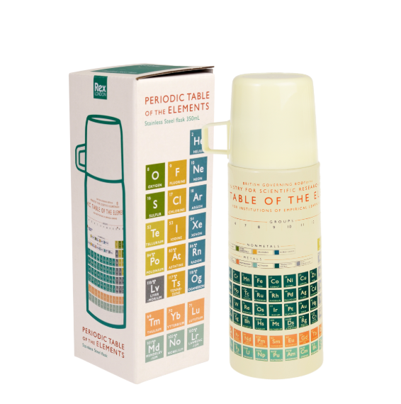 Periodic Table Flask and Cup 1970s Style with box