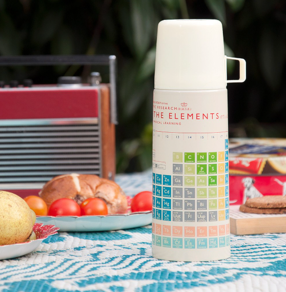 Periodic Table Flask and Cup 1970s Style picnic