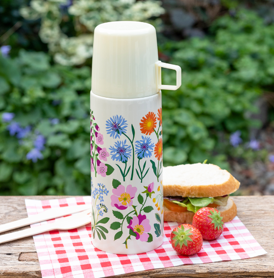 Wild Flower Flask and Cup 1970s Style outdoors