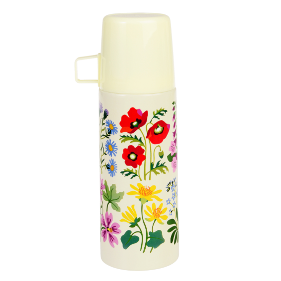 Wild Flower Flask and Cup 1970s Style side