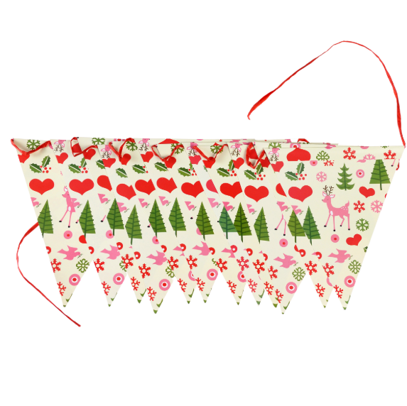 Paper Bunting 1950s Christmas display