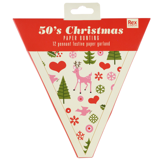 Paper Bunting 1950s Christmas box