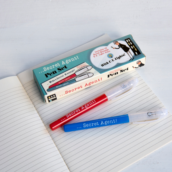 Secret Agent Invisible Ink Spy Pens (set of 2) display