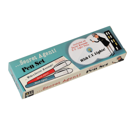Secret Agent Invisible Ink Spy Pens (set of 2) box