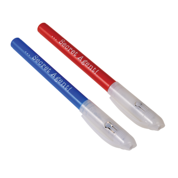 Secret Agent Invisible Ink Spy Pens (set of 2) red and blue