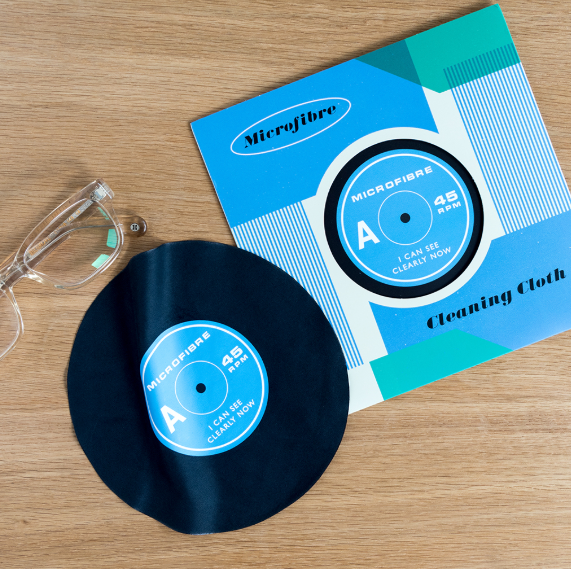 Record Microfibre Cloth - "I can see clearly now" display