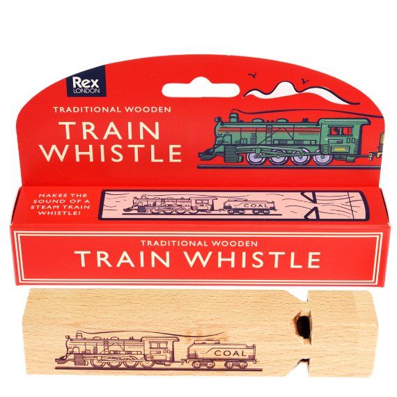 Traditional Wooden Train Whistle with box