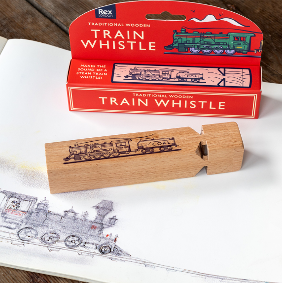 Traditional Wooden Train Whistle display