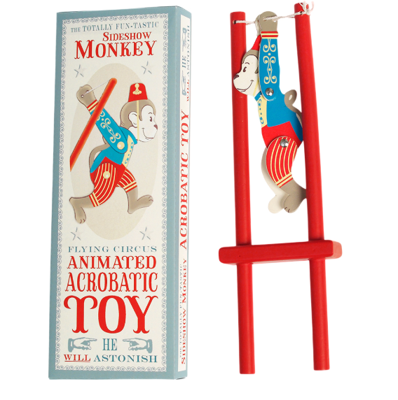 Wooden Acrobatic Toy - Sideshow Monkey with box