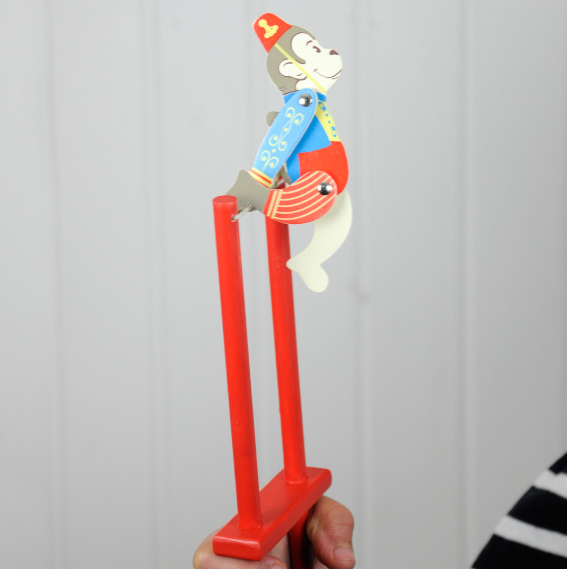Wooden Acrobatic Toy - Sideshow Monkey display
