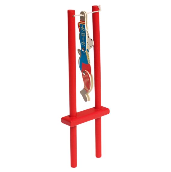 Wooden Acrobatic Toy - Sideshow Monkey action