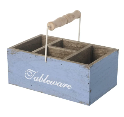 Tableware Wooden Basket blue
