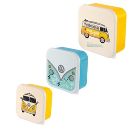 Set of 3 Lunch Boxes - Surf Adventure Volkswagen VW T1 Camper Bus