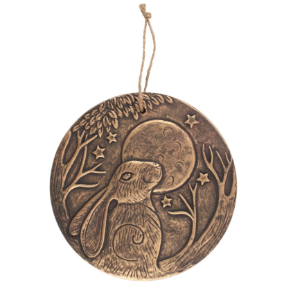 Terracotta Moon Gazing Hare Plaque