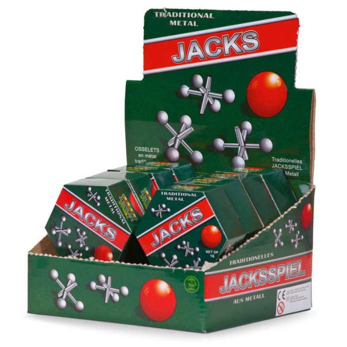 Vintage Metal Jacks Set display