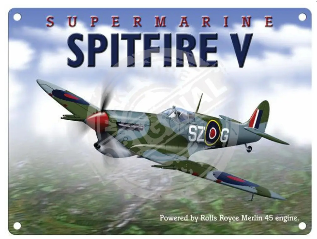 Spitfire Metal Sign - Large