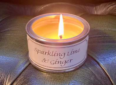Paint Pot Candle alight
