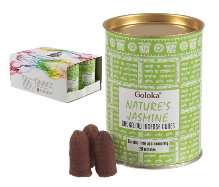 Goloka Backflow Natures Jasmine Incense Cones