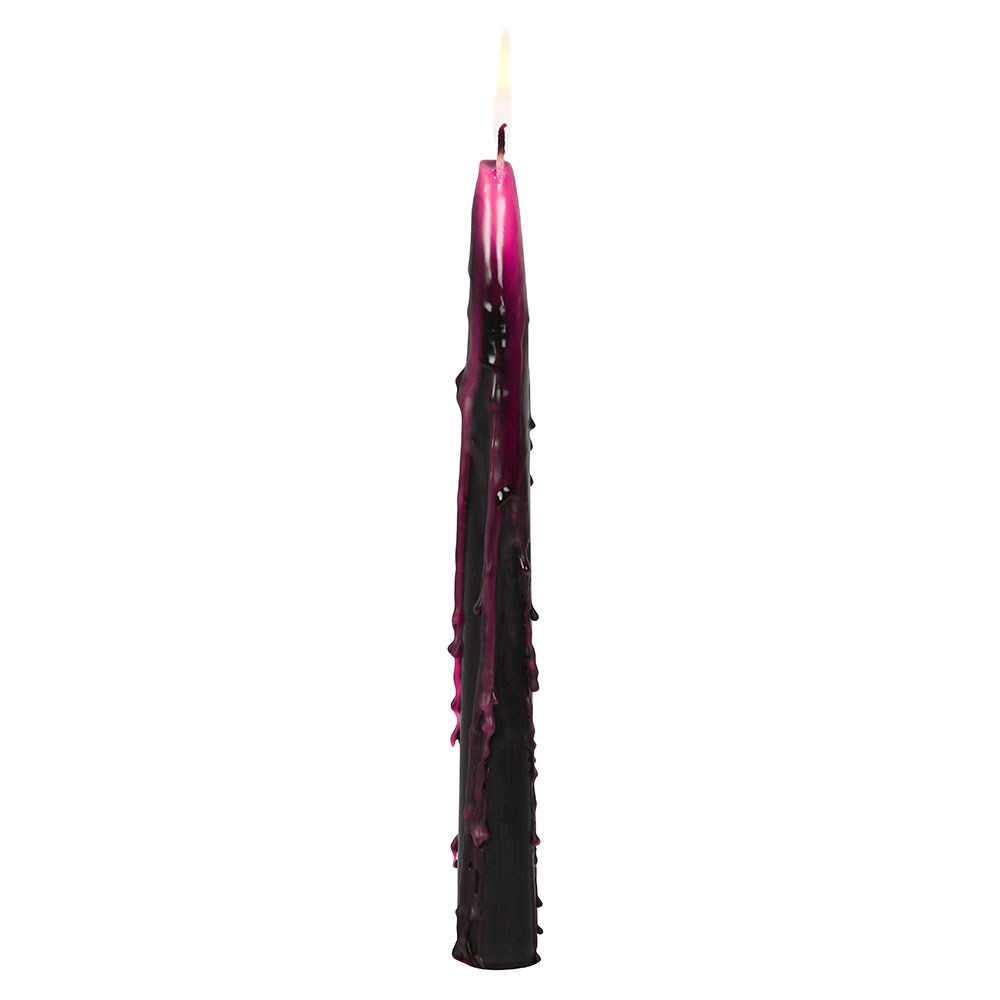 Set of 4 Pink and Black Vampire Tears Taper Candles