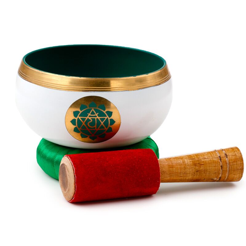 Singing Bowl Green Chakra with mango wood stick