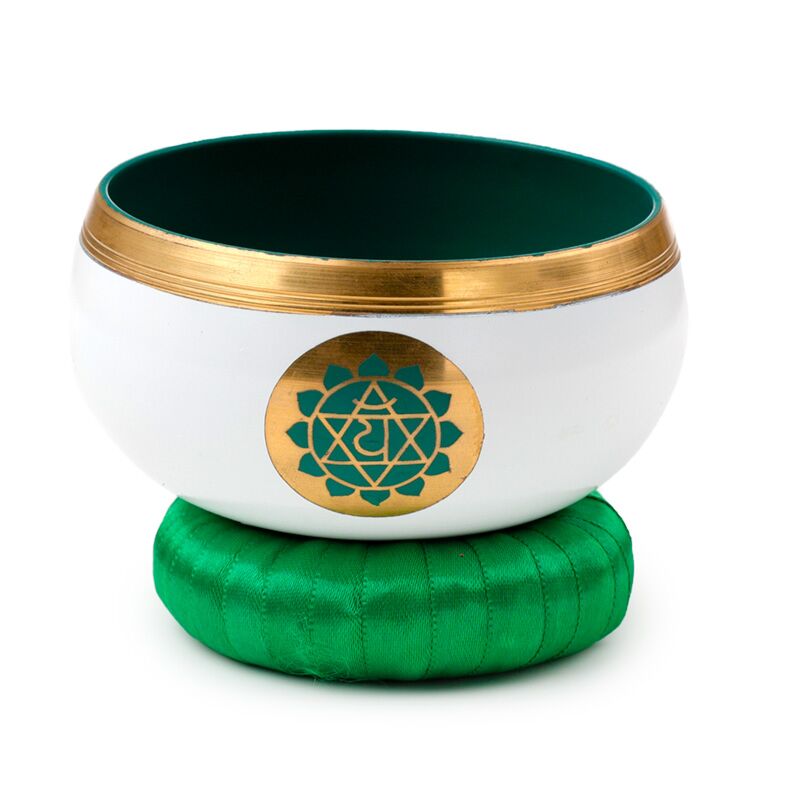 Singing Bowl Green Chakra with cushion