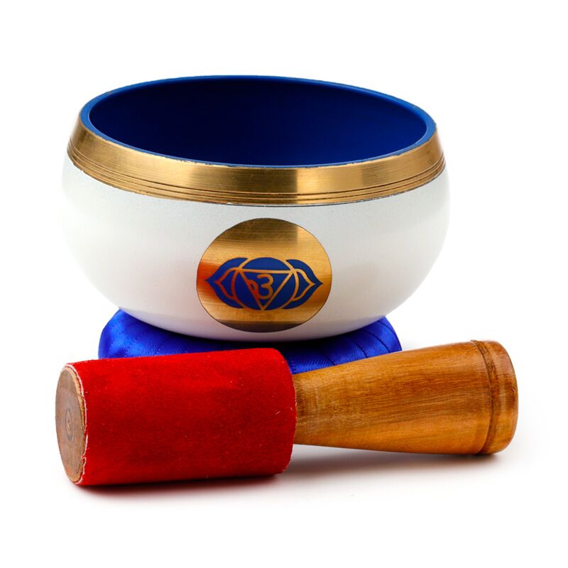 Singing Bowl royal blue with mango wood stick