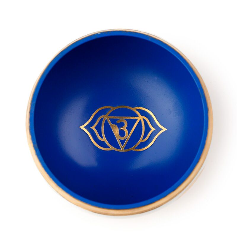 Singing Bowl royal blue with mango wood stick inside