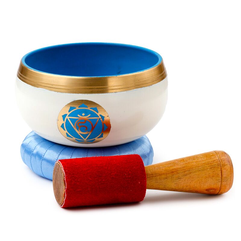 Singing Bowl Light Blue Chakra with mango wood stick