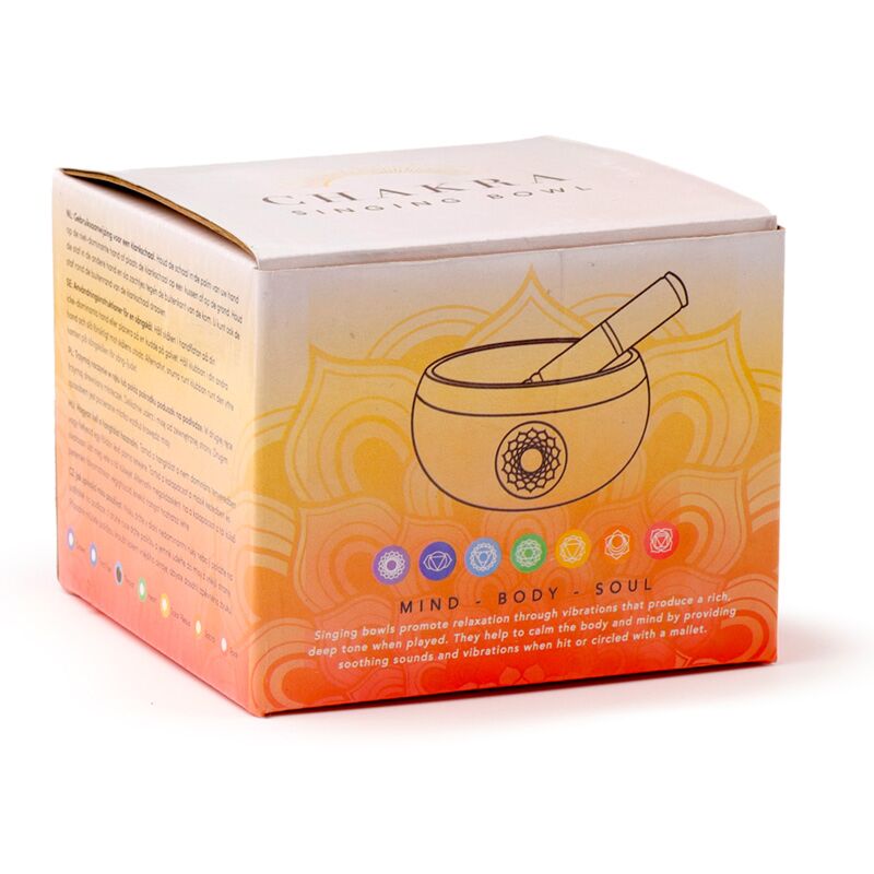 Singing Bowl Light Blue Chakra with mango wood stick and cushion in box