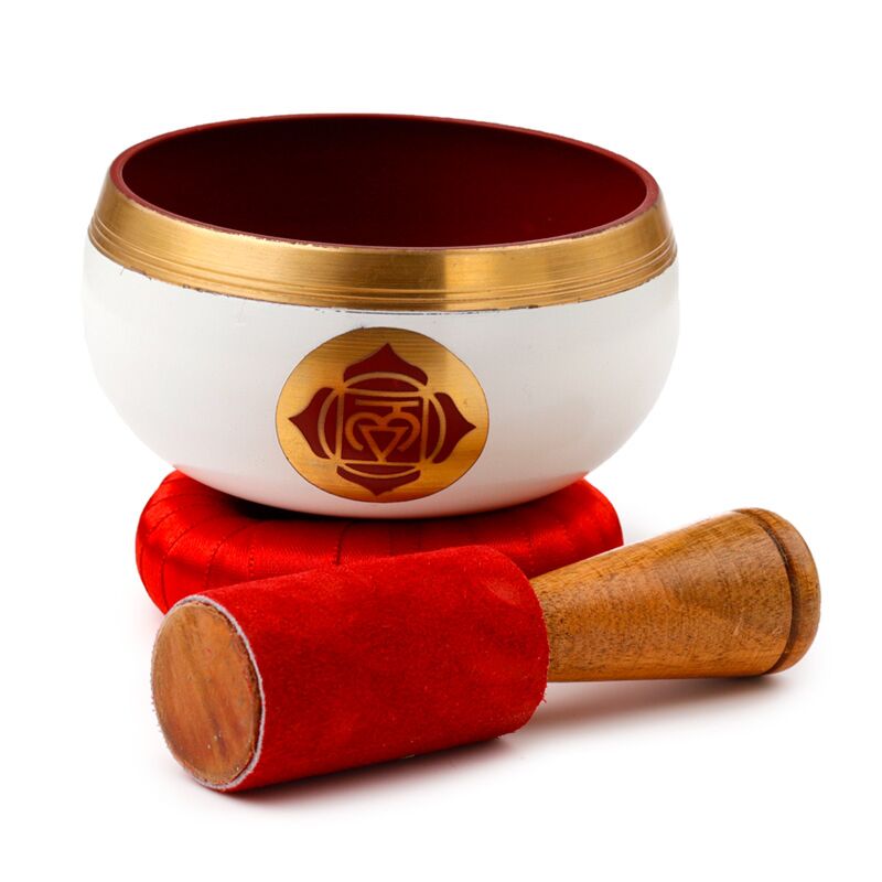 Singing Bowl Red Chakra with mango wood stick