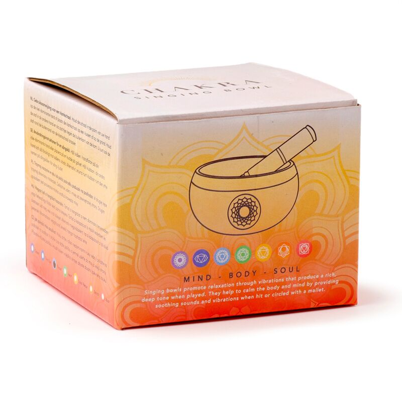 Singing Bowl Red Chakra with mango wood stick and cushion in box