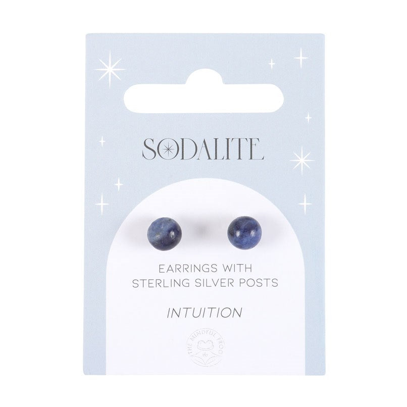 Sodalite Semi Precious Crystal Earrings on card