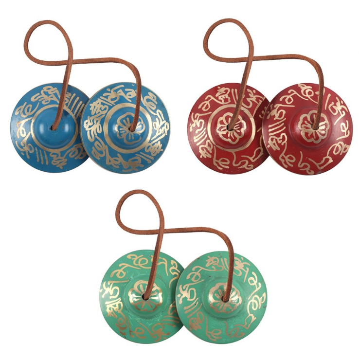 Tingsha in a Bag red blue and green finger cymbals