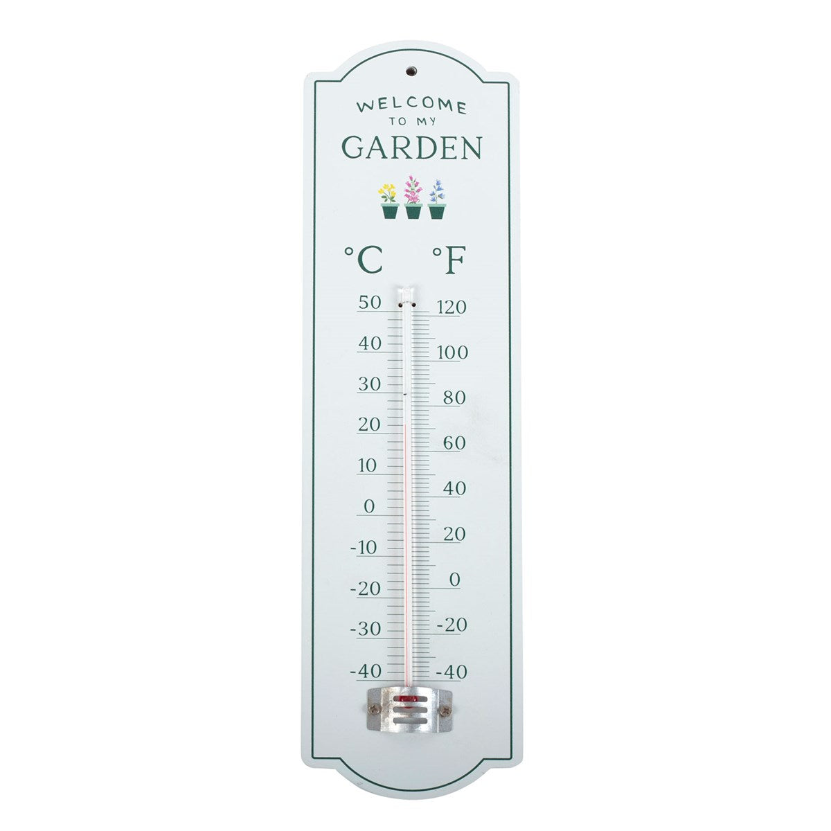 Welcome to My Garden Wall Thermometer front view