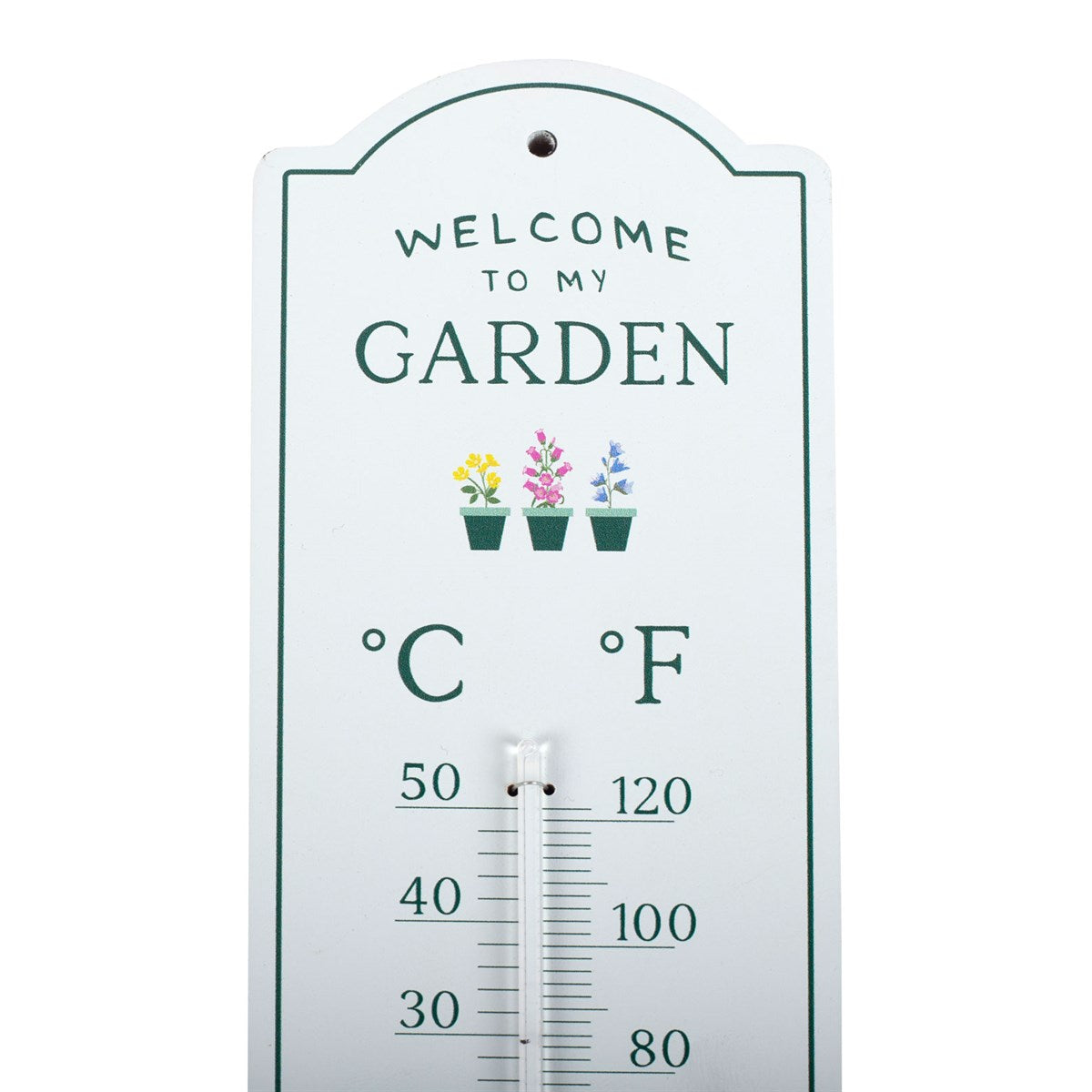 Welcome to My Garden Wall Thermometer top