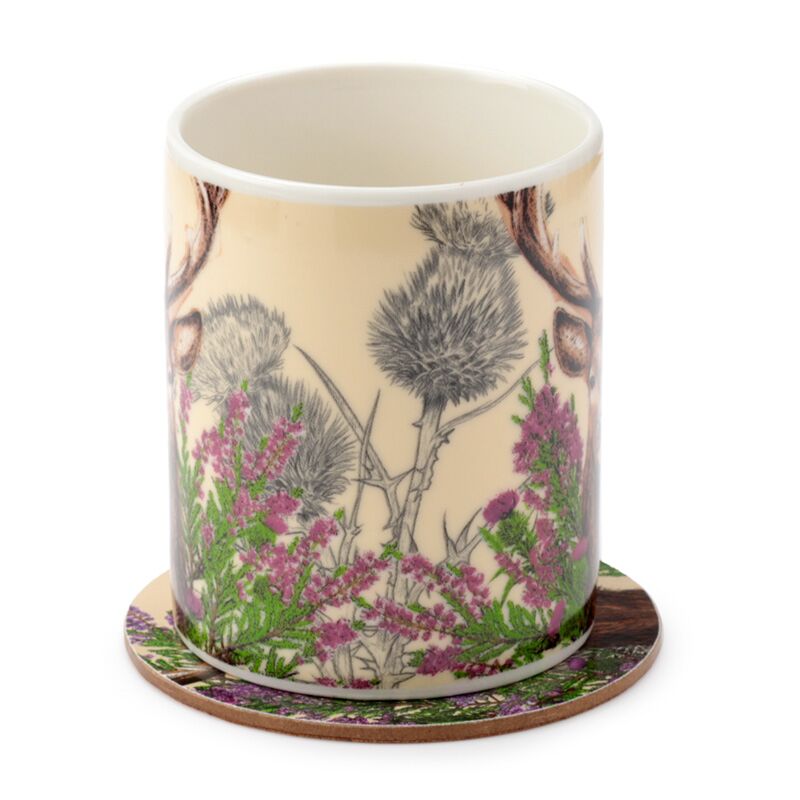 wild stag mug and coaster back