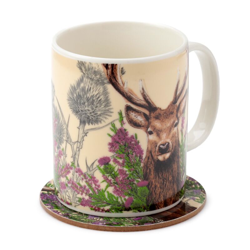 wild stag mug and coaster front