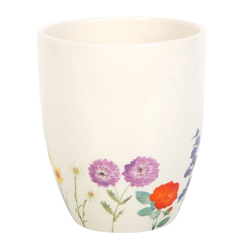 Wildflower Ceramic Plant Pot purple flowers