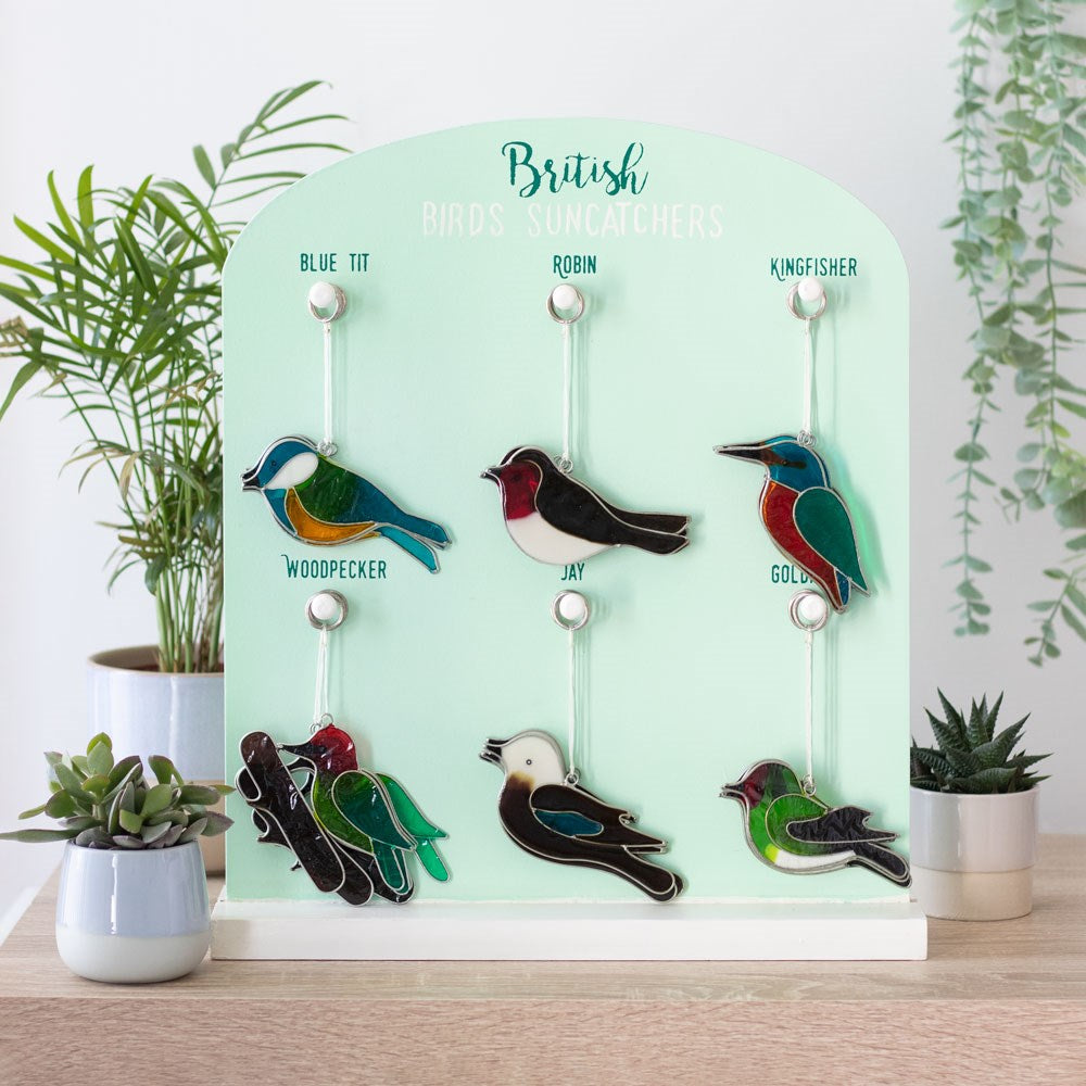 British Bird Mini Suncatcher on stand