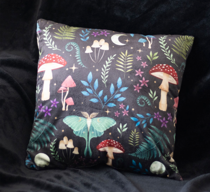 Dark Forest Wildlife and Fauna Print Cushion