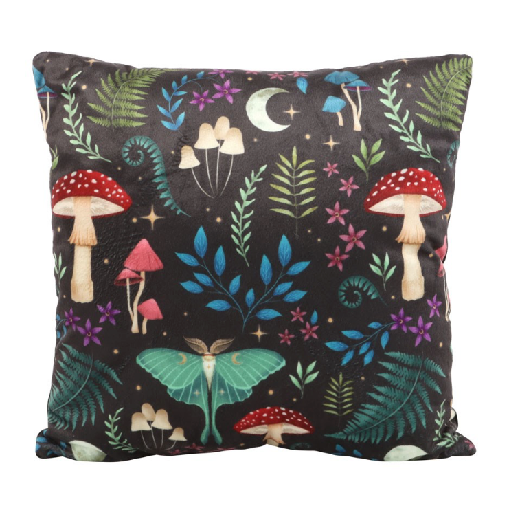 Dark Forest Wildlife and Fauna Print Cushion front